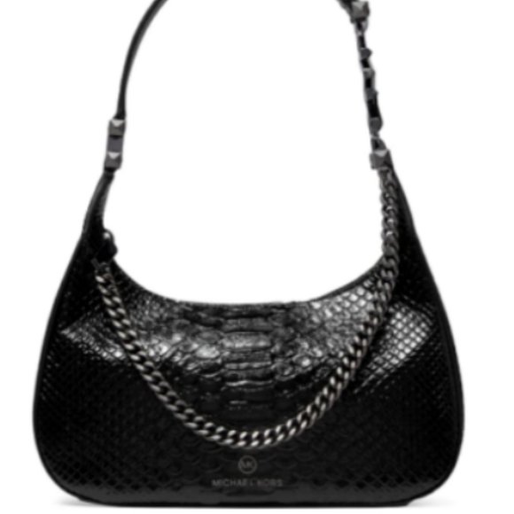 MICHAEL KORS Piper Snake-Embossed Leather Shoulder Bag MSRP$378 Great Reviews - Picture 7 of 8